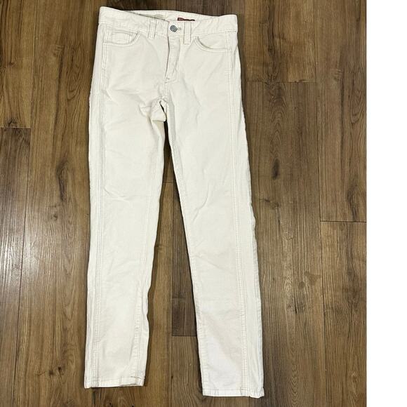 Pilcro by Anthropologie Cream Corduroy Pants Women’s 25 Slim Straight Mid Rise - Picture 1 of 6